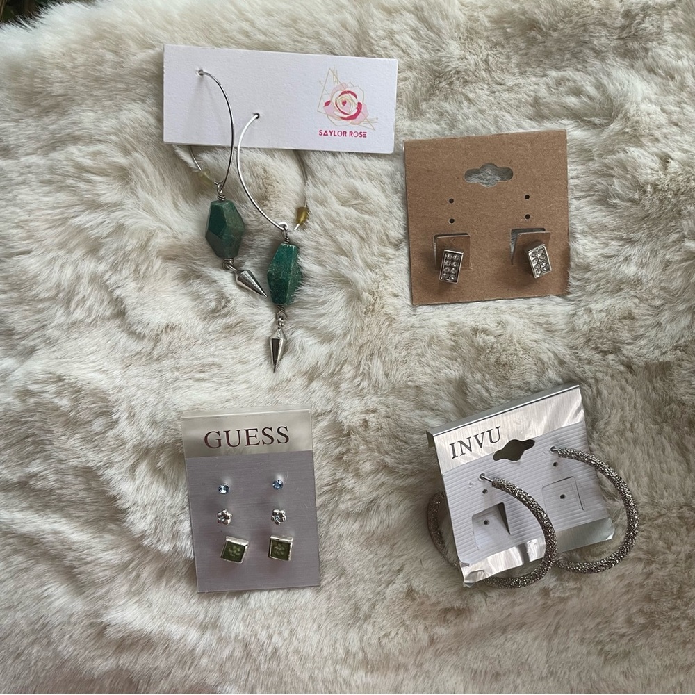Silver tone earrings - 6 pairs NWT